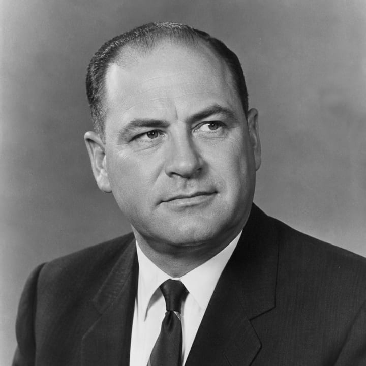 Archival-style portrait of Malcom McLean.